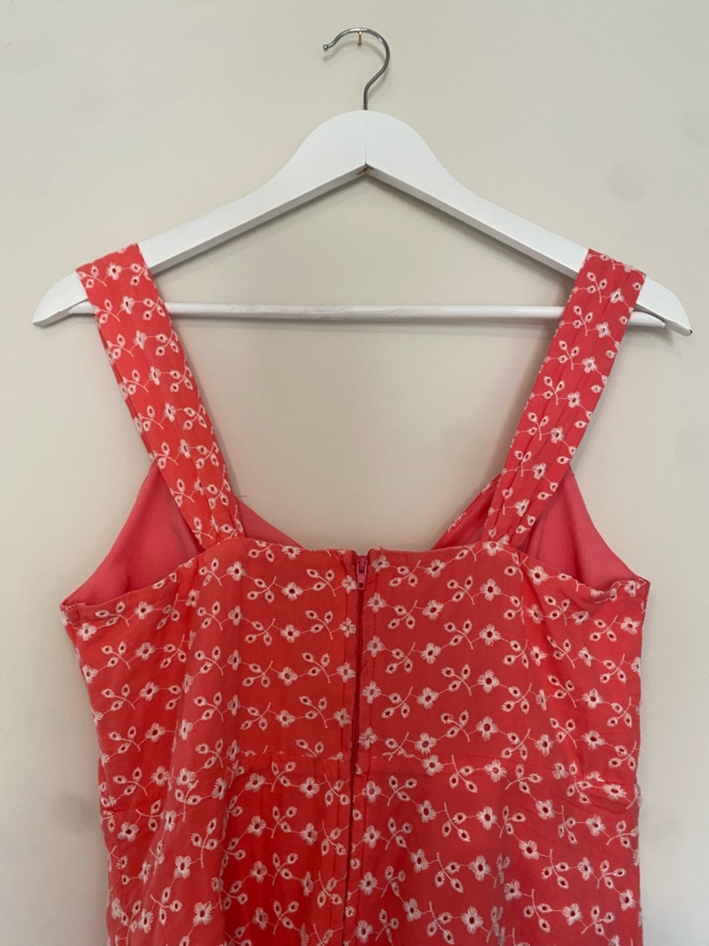 Blue Rain Coral Pink Floral Dress with White Embroidery - Picture 6 of 6